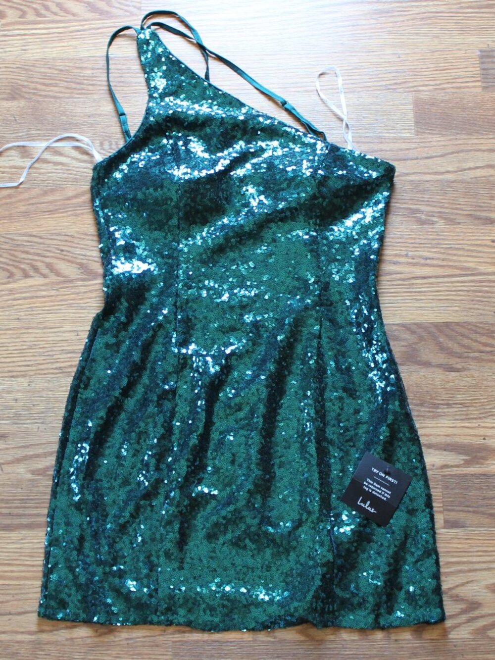 NWT Lulu's Sequin One Shoulder Mini Dress